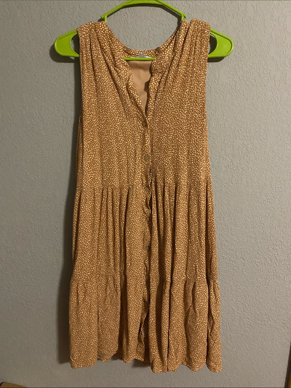 Baltic Born Mustard Sleeveless Tiered Button-Front Midi Dress